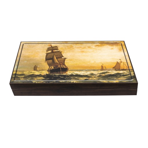 Joc de table Zilan, model corabie, lemn, multicolor, 48x58cm, ZTS54824