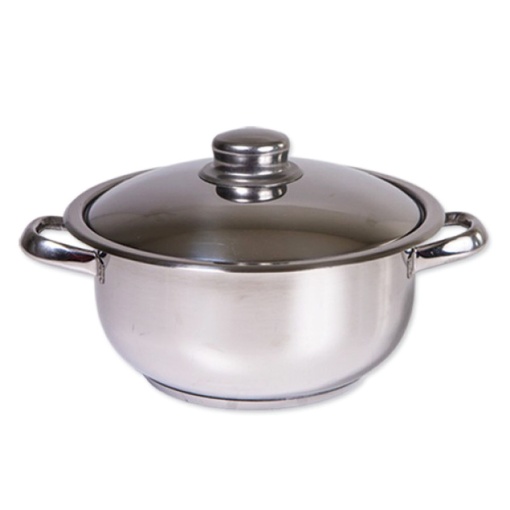 Oala cu capac Zilan, inox, capacitate 1.8 litri, 3 straturi, usor de manevrat, 20x20x15 cm, ZLN7222
