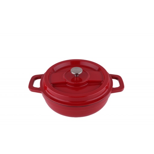 Oala din fier turnat Zilan, 2.1L, diametru 24cm, inaltime 7cm, compatibila inductie, gaz, electric, cuptor pana la 280grade C, ZLN0958