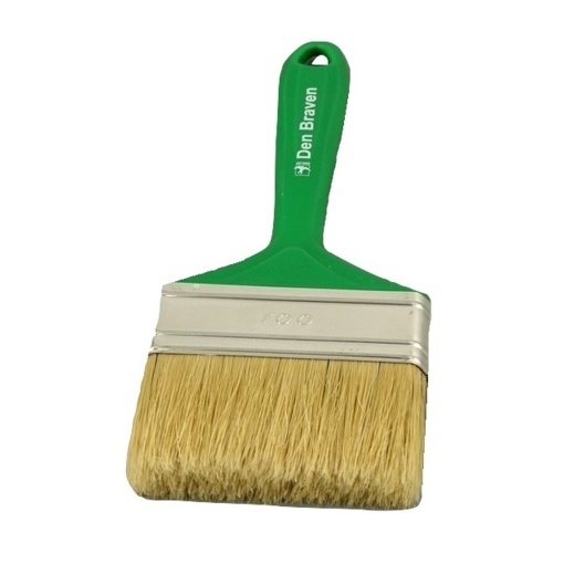 Pensula Den Braven pentru vopsit, 22 cm, par natural, suport plastic verde, lungime fire 45 mm, cu orificiu de agatare, DDB100P
