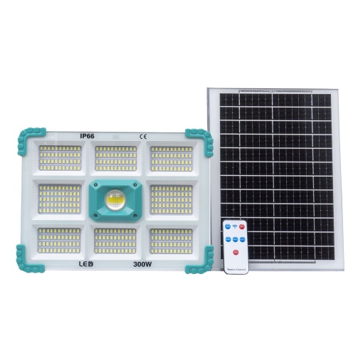 Proiector LED Zilan cu incarcare solara, 300W, 374 leduri, telecomanda, rezistenta IP66, 31x23x6 cm, ZTS8210