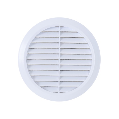 Rama aerisire Zilan, plastic alb lucios, Q125mm, rezistenta la UV, EXT7195