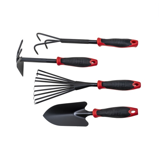 Set unelte de gradina Zilan, Lopat de 16cm x 8cm, Sapaliga de 9cm x 6cm, Cultivator 38cm, Mini grebla 38cm, ZLN9753-4