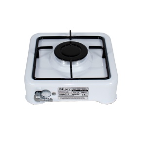 Aragaz pe gaz Zilan cu 1 arzator, alimentare gaz butelie, 1600W, compact, metal emailat, alb, 26x26x10 cm, ZLN0018 - Img 3
