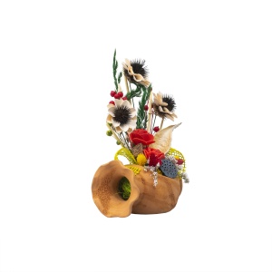 Aranjament flori Zilan, ulcior mic cu flori garoafe stabilizate, multicolor, 20cm inaltime, 12cm lungime, 9cm latime, EXT10392 - Img 2