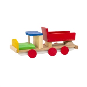 Camion basculanta Zilan, din lemn, 30x10x13 cm, EXT10767