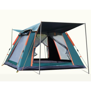Cort de camping Z-TOOLS pentru 4 persoane, impermeabil, 200x200x150 cm, 2 usi, rezistent la vant, ZTS8464 - Img 2