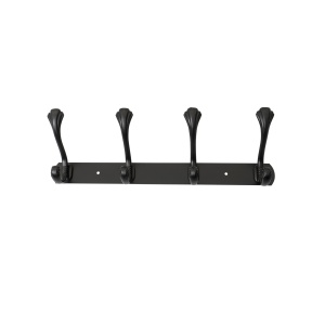 Cuier metalic Z-TOOLS cu 4 agatatori, lungime 34.5cm, latime 10cm, negru, 35x11x5 cm, ZTS8147 - Img 1