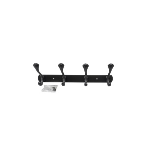 Cuier metalic Z-TOOLS cu 4 agatatori, lungime 34.5cm, latime 10cm, negru, 35x11x5 cm, ZTS8147 - Img 2