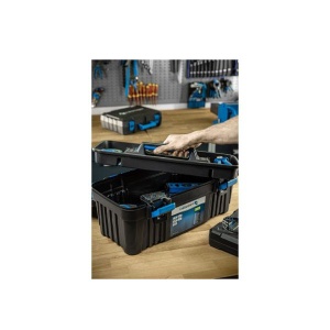 Cutie de scule Z-TOOLS 18", 46x24x23 cm, capacitate 15kg, 2 cleme, 3 organizatoare, tavă detasabilă, greutate 2kg, HT7G061 - Img 3