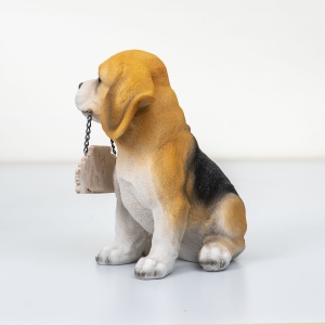 Decoratiune pentru gradina din rasina catel Zilan, inaltime 20cm, latime 15cm, 18x16x22 cm, ZTS8015 - Img 3