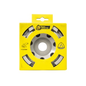 Disc diamantat oala Klingspor, 115mm, latime 8.2mm, 14 segmente, pentru slefuit beton, unelata compatibila polizor unghiular, EXT325361 - Img 2