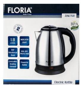 Fierbator inox Floria, capacitate 1.8L, putere 1500W, indicator luminos, protectie supraincalzire, 220-240V, ZLN2768 - Img 2