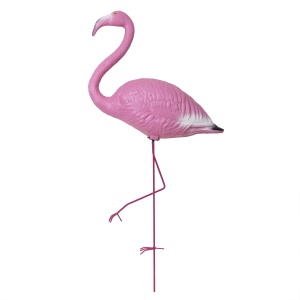 Floare decorativa Zilan, flamingo pentru gradina, inaltime 100cm, plastic, roz, EXT9785