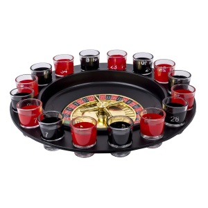 Joc de societate Z-tools, ruleta cu 16 pahare de shot, rosu-negru, 2-8 jucatori, 45x45x5 cm, CC145 - Img 3