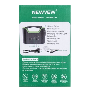 Lanterna cu panou solar Zilan, 3 becuri LED, 3.5W, 3500mAh, 18.5x8.5x15 cm, 26x15x15 cm, ZTS8259 - Img 6