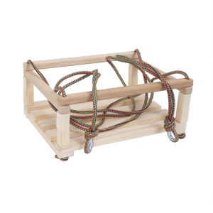 Leagan din lemn Zilan, 40x30 cm, interior/exterior, franghii sintetice reglabile, EXT10763 - Img 3
