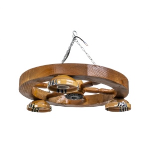Lustra din lemn cu 3 castroane, diametru 40 cm, soclu E27 EXT10760