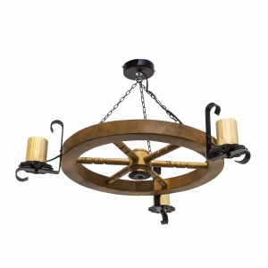 Lustra din lemn, diametru 49 cm, E14 EXT10155 - Img 1