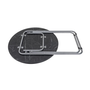 Masa plianta rotunda Zilan cu blat mdf, 70x70cm, neagra, cu 2 scaune pliant, cod ZLN6937_2S - Img 4