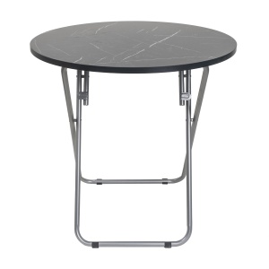 Masa plianta rotunda Zilan MDF, 70x70 cm, negru, cu 4 scaune pliabile, suport 100kg, ZLN6937_4S - Img 2