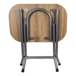 Masa plianta Zilan cu blat MDF, 50x80x75 cm, picioare metal, set 4 scaune pliabile, ZLN2517_STEJAR_4S - Img 6