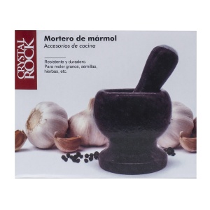Mojar din marmura Zilan, 10cm diametru, 10.5cm inaltime, pistil 13cm, somon, ZTS8043 - Img 3