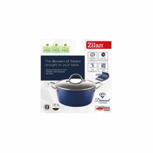 Oala cu capac Zilan, ceramica si inox, 20cm, 2.1L, inductie, manere inox, usor de curatat, compatibila cu masina de spalat vase, ZLN9600 - Img 3