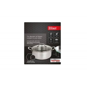Oala cu capac Zilan, inox, antiaderent, diametru 24cm, 4.3l, compatibila inductie, ZLN9648 - Img 5