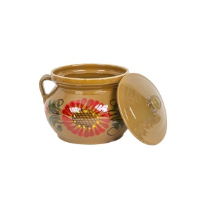 Oala din lut Zilan, cu capac, diametru 18 cm, capacitate 2l, rezistenta, usoara intretinere, EXT10388 - Img 3