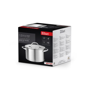 Oala Zilan din inox cu capac de sticla, capacitate 3L, diametru 20cm, rezistenta la zgarieturi, compatibila cu toate sursele de incalzire, ZLN1351 - Img 2