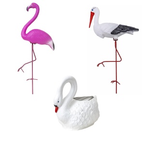 Pachet decor gradina Zilan, flamingo mic 65 cm + lebada mijlocie 53 cm + barza mijlocie 65 cm, EXT10245 - Img 1