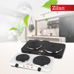 Plita electrica Zilan, 2 arzatoare, termostat reglabil, 2500W, 44x25x7 cm, negru, ZLN2844 - Img 5