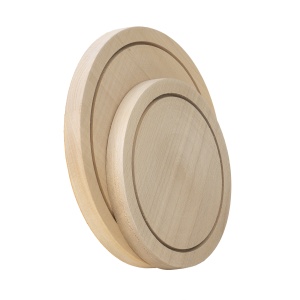 Set 2 bucati tocator rotund Zilan, lemn fag, 2 cm grosime, 24.5x24.5 cm + 19x19 cm, bej, EXT6069