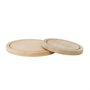 Set 2 bucati tocator rotund Zilan, lemn fag, 2 cm grosime, 24.5x24.5 cm + 19x19 cm, bej, EXT6069 - Img 3