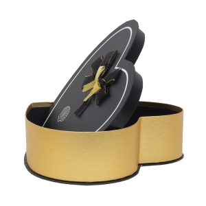 Set 3 cutii in forma de inima Zilan, 10x30 cm + 8x27 cm + 6x23.5 cm, CD4954_negru - Img 2