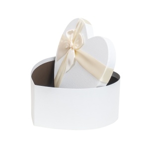 Set 3 cutii inima Zilan, dimensiuni variate: 29.5x29.5x13.5 cm + 25.5x25.5x12 cm + 22x22x10.5 cm, decoratiuni, CD2085-alb - Img 2