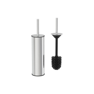 Set baie Zilan, cos menajer 3 litri, perie WC, suport sapun lichid, suport periute dinti, inox, autoportant, 20x10x40 cm, ZLN4605 - Img 5