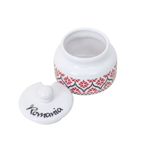 Set pentru miere Z-TOOLS cu cana si lingurita, capacitate 300ml, 11x11x12 cm, ceramica, EXT10783 - Img 4