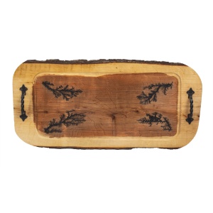 Tava din lemn Zilan, sculptata, cu manere din fier forjat, 61x30x2.5 cm, 3kg, EXT10130 - Img 3