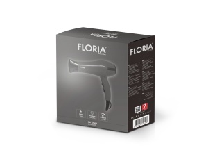 Uscator de par Floria 1800W, 2 viteze, 3 trepte de temperatura, gri, 26x10x28 cm, ZLN8986 - Img 2