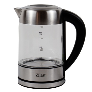 Cana fierbator electrica Zilan, capacitate 1.7L, putere 2200W, control temperatura digital, sticla borosilicata, 26x20x23 cm, ZLN3949 - Img 1