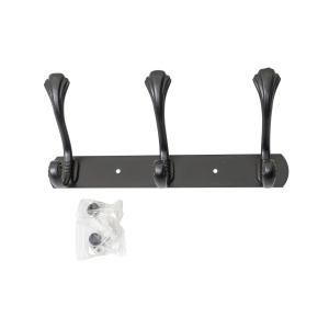 Cuier metalic Z-TOOLS, 3 agatatori, lungime 24.5cm, latime 13cm, design modern, negru, ZTS8146 - Img 3