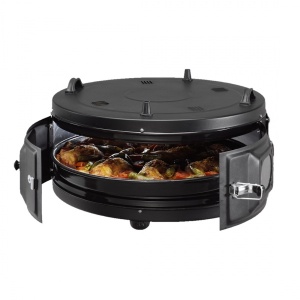 Cuptor electric Zilan 1200W, diametru 45cm, capacitate 23l, termostat reglabil 50-300 grade, sticla rezistenta la caldura, indicator luminos, tava, ZLN8917 - Img 3