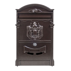 Cutie postala metalica Zilan, 410x260x90mm, design imperial rustic, cu placuta pentru afisaj nume, ZTS5577_M - Img 1