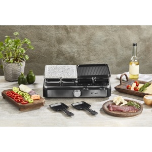 Gratar electric Zilan, 2 in 1, non stick, 1400W, dimensiuni 21x23 cm, 21x46 cm, termostat reglabil, inox, ZLN8863 - Img 8