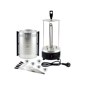 Gratar vertical Zilan, 900W, rotatie automata, 5 frigarui inox, aluminiu, inaltime 37 cm, diametru 17 cm, lungime frigaruie 27 cm, ZLN5565 - Img 3