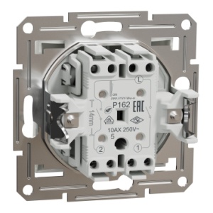 Intrerupator dublu Schneider Asfora, alb, 10A, IP20, 230V, 7x7x4 cm, EXT10654 - Img 3