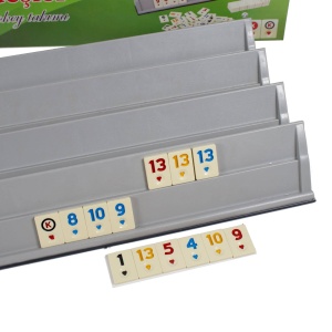 Joc de societate Z-tools, rummy din plastic, 43cm x 6.5cm x 10cm, pentru 2-4 jucatori, set complet, 745 - Img 2