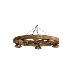 Lustra din lemn cu 5 castroane, diametru 60 cm, 60x60x20 cm, 5kg EXT6214